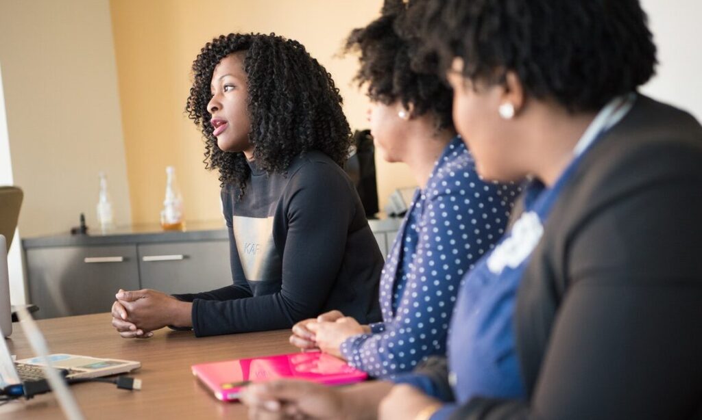 Care professionals in a meeting